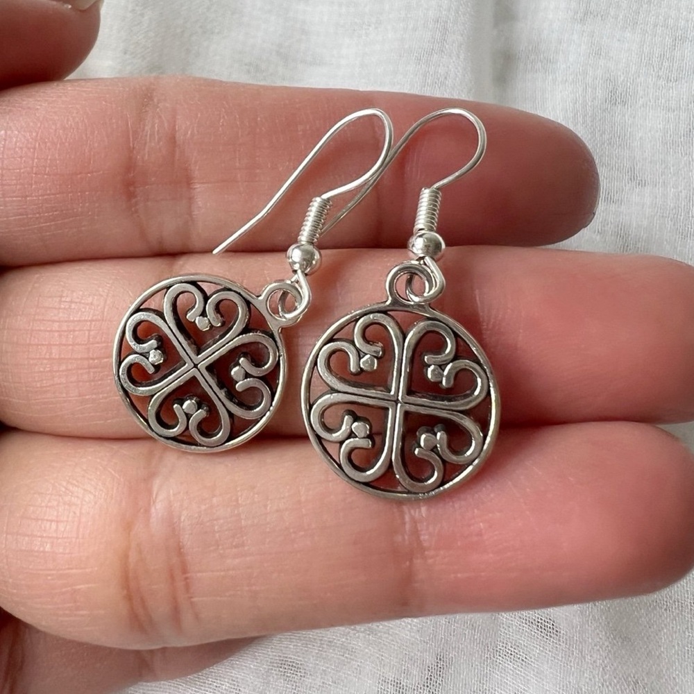 Silver Round Earrings